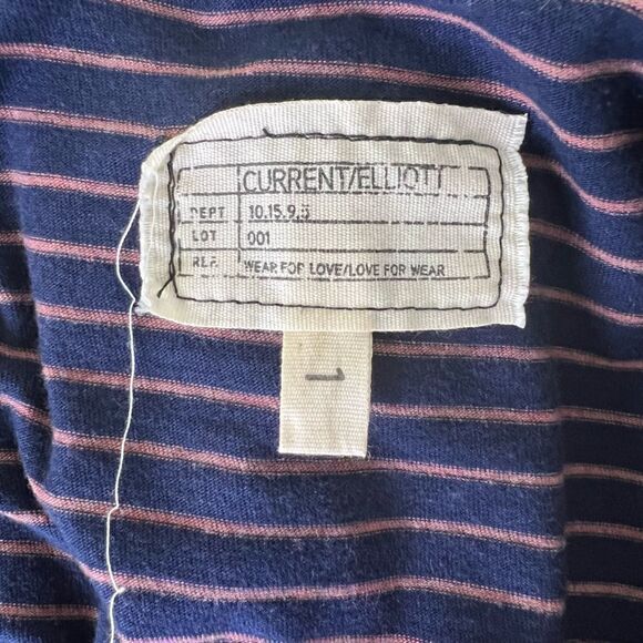 Current/Elliott The Slouchy Scoop Neck Dress Navy Sonic Stripe Size 1 NWOT - Picture 8 of 10